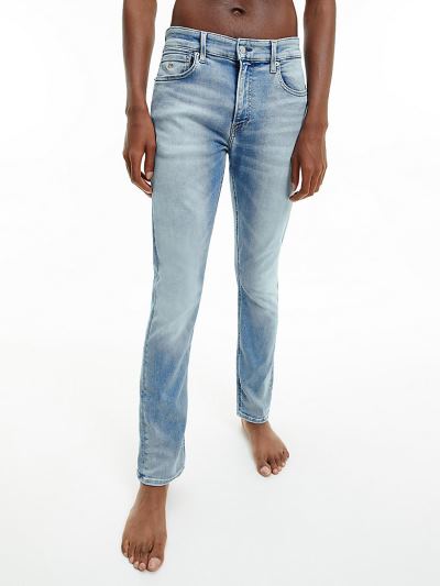 Calvin Klein Ruhák HU065727 | Calvin Klein Recycled Cotton Slim Férfi Farmernadrág Világos Kék